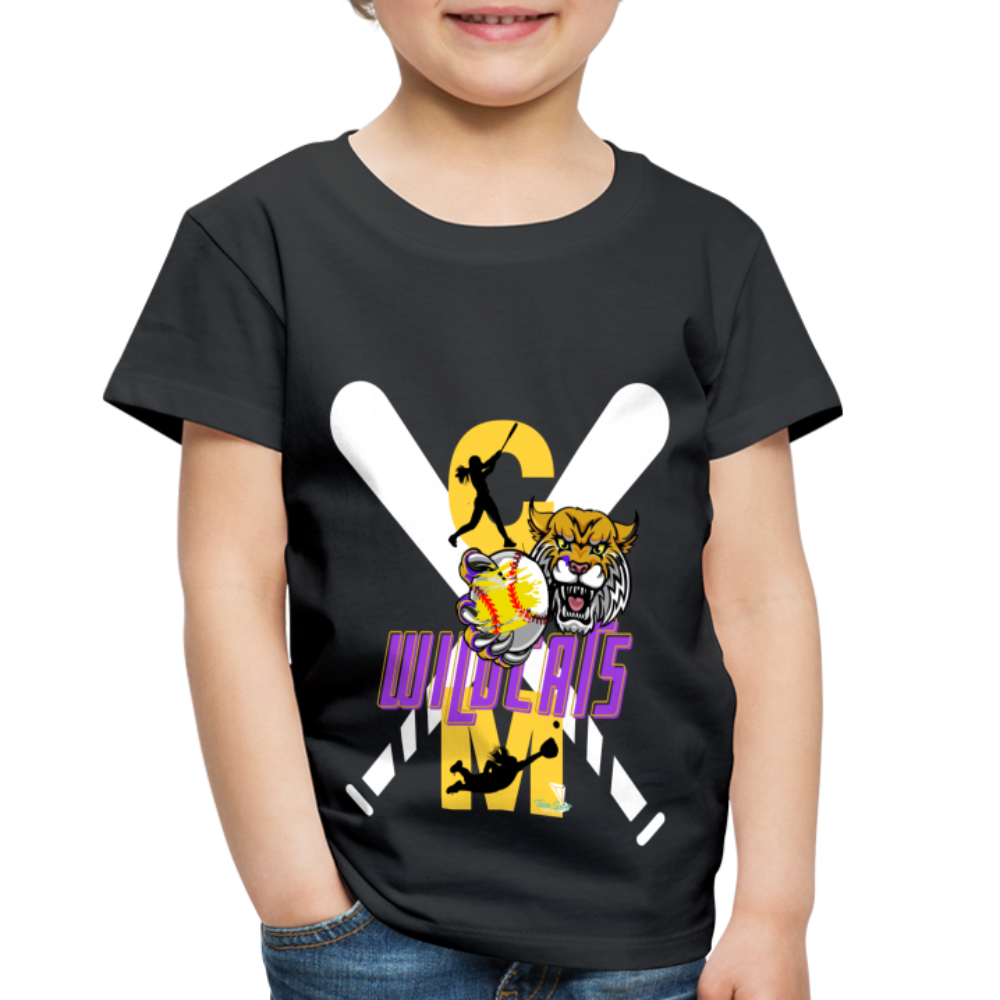 Carrier Mills Wildcats Softball Toddler Premium T-Shirt - black