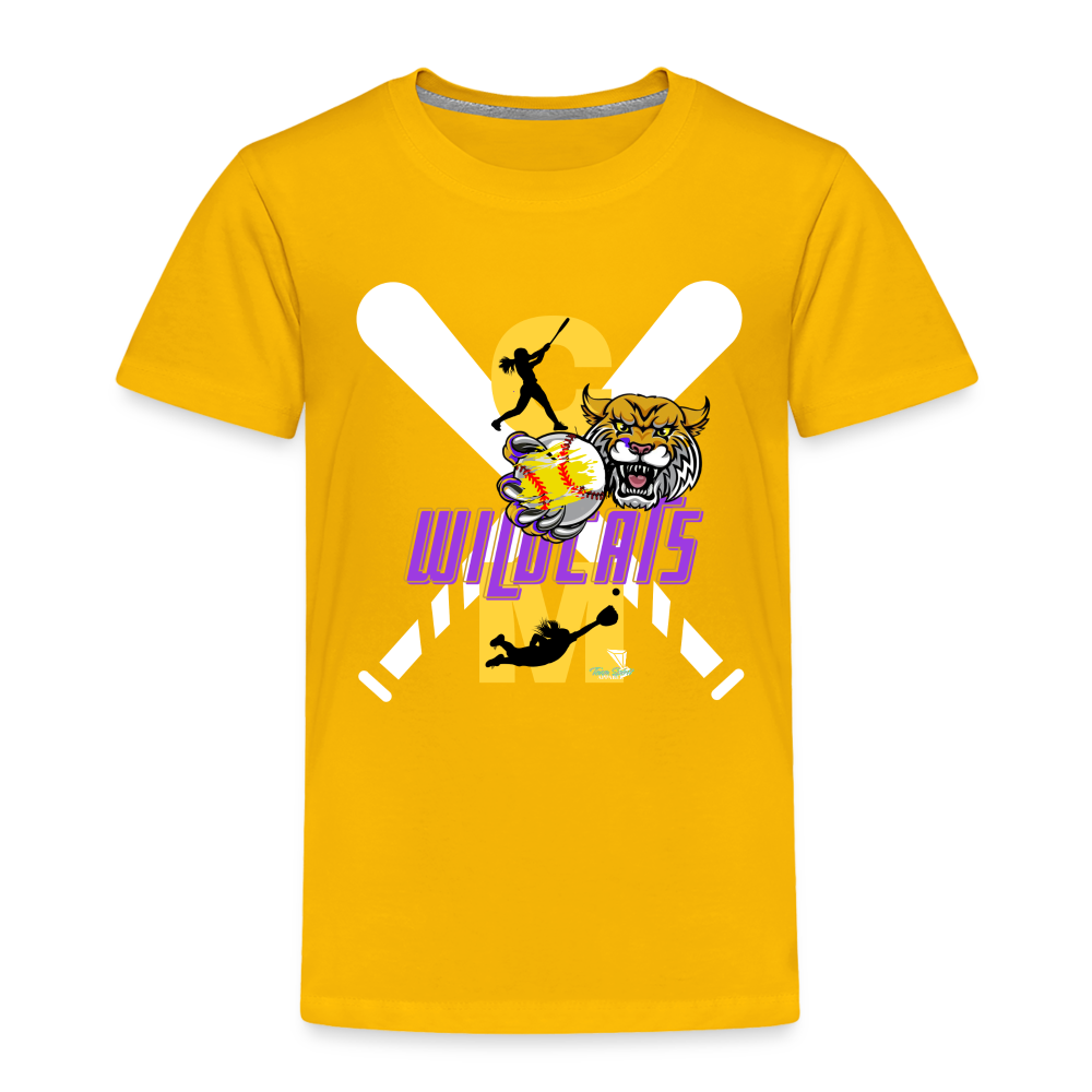 Carrier Mills Wildcats Softball Toddler Premium T-Shirt - sun yellow