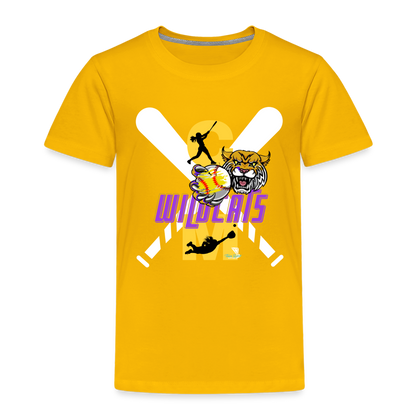 Carrier Mills Wildcats Softball Toddler Premium T-Shirt - sun yellow