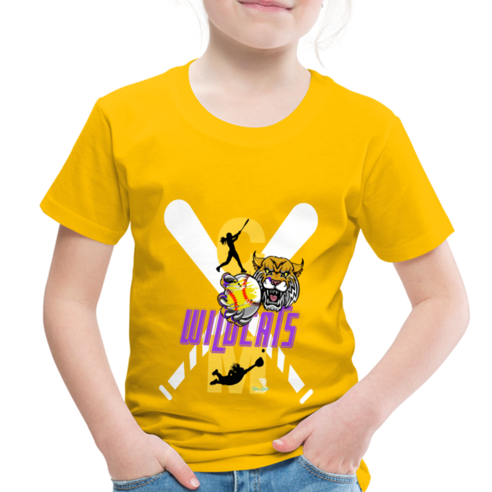 Carrier Mills Wildcats Softball Toddler Premium T-Shirt - sun yellow