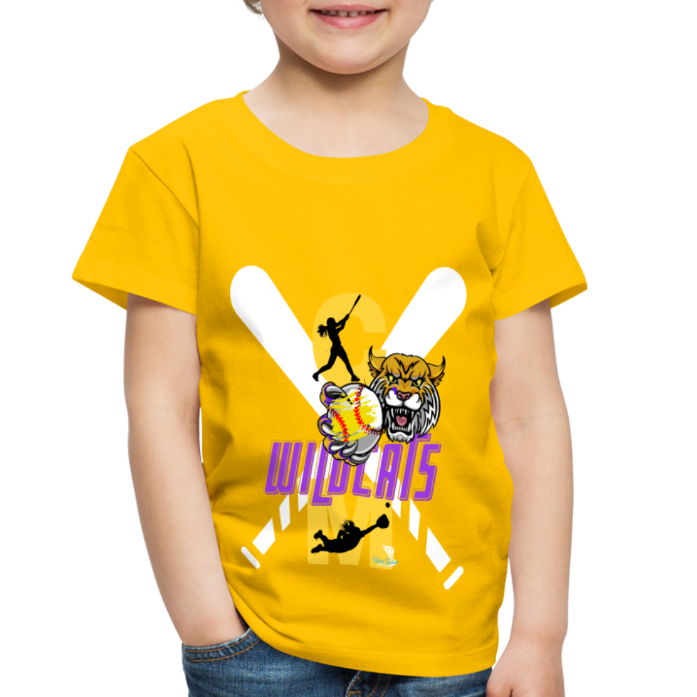 Carrier Mills Wildcats Softball Toddler Premium T-Shirt - sun yellow