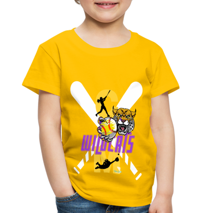 Carrier Mills Wildcats Softball Toddler Premium T-Shirt - sun yellow