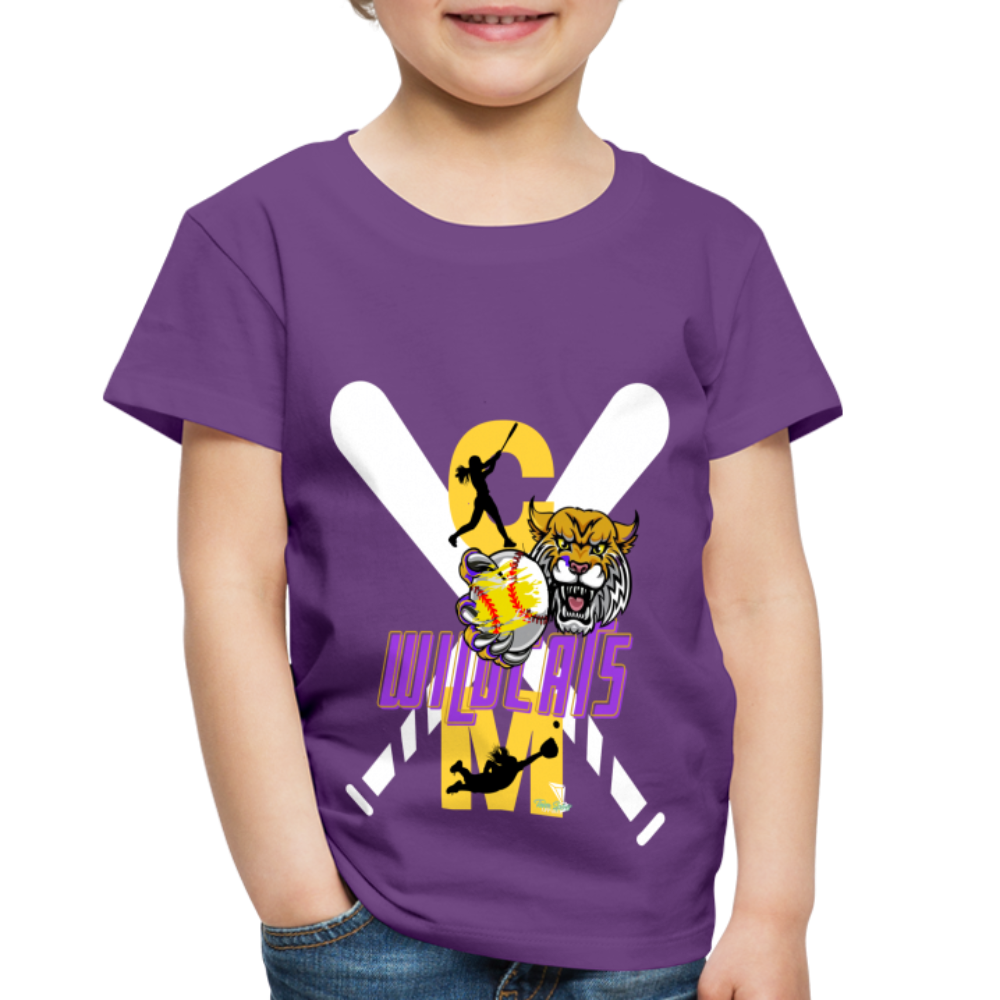 Carrier Mills Wildcats Softball Toddler Premium T-Shirt - purple