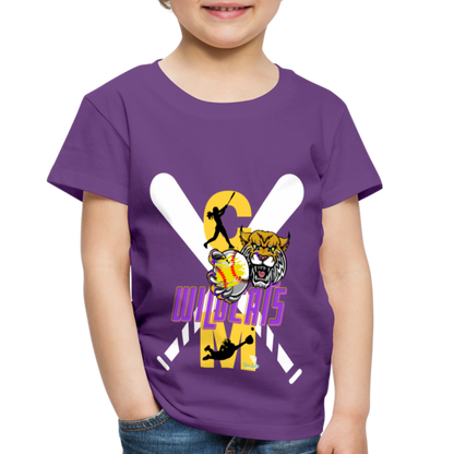 Carrier Mills Wildcats Softball Toddler Premium T-Shirt - purple