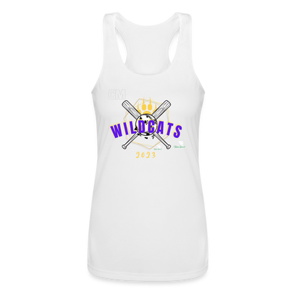 Women's Carrier Mills Wildcats Softball Premium Racerback Tank Top - white