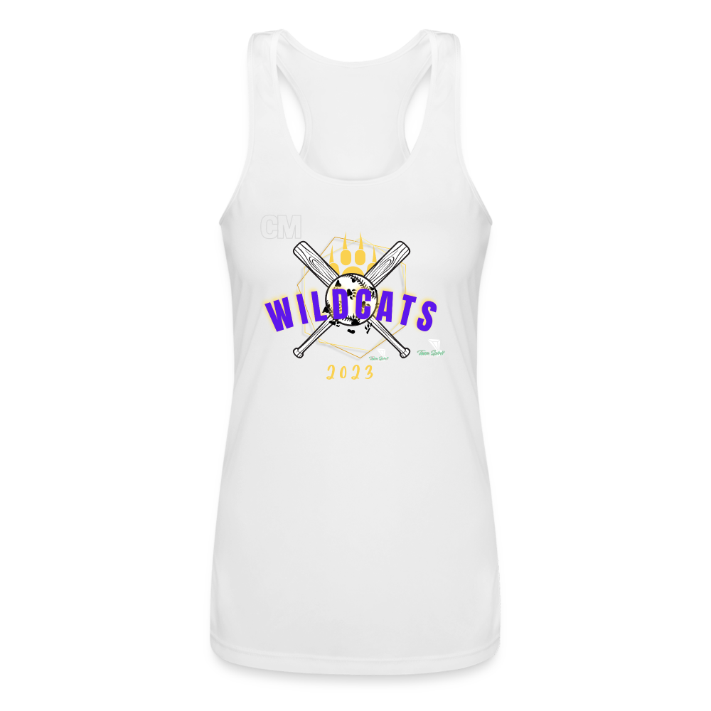 Women's Carrier Mills Wildcats Softball Premium Racerback Tank Top - white