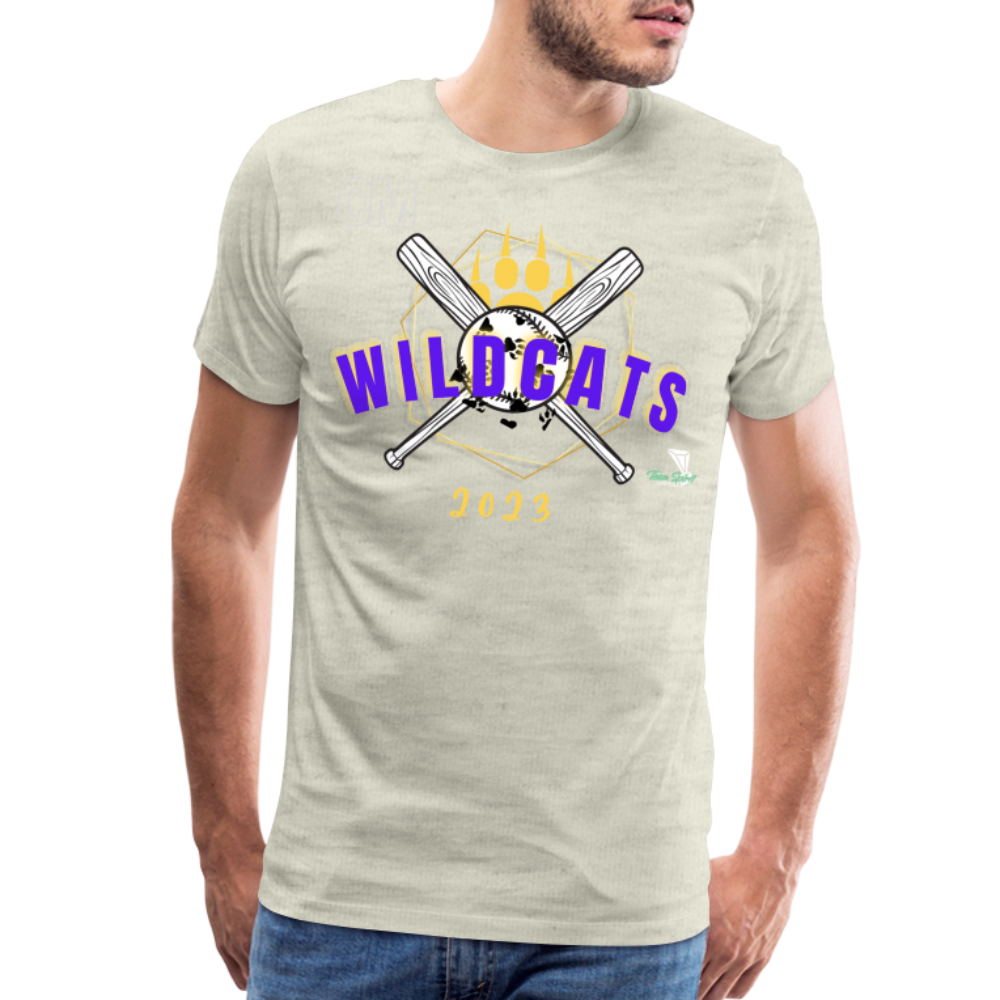 Carrier Mills Wildcats Softball Unisex Premium T-Shirt - heather oatmeal