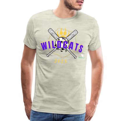 Carrier Mills Wildcats Softball Unisex Premium T-Shirt - heather oatmeal