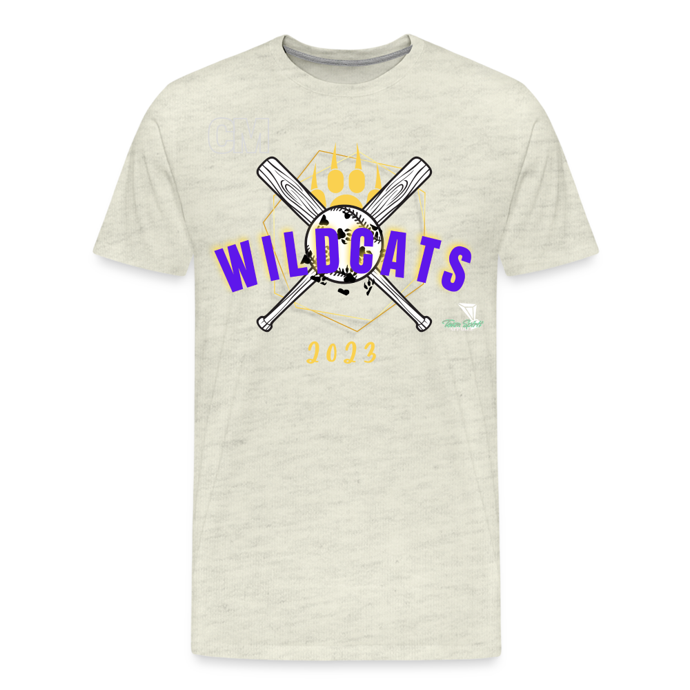 Carrier Mills Wildcats Softball Unisex Premium T-Shirt - heather oatmeal