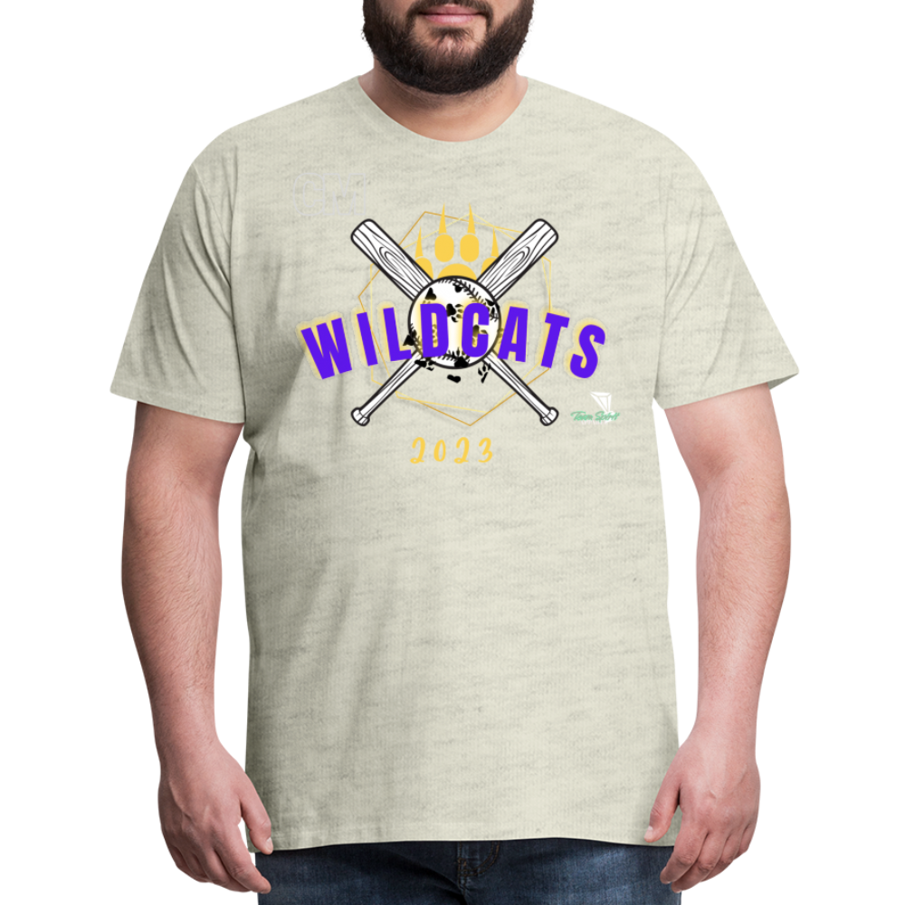 Carrier Mills Wildcats Softball Unisex Premium T-Shirt - heather oatmeal