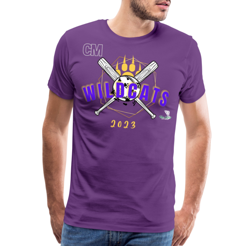 Carrier Mills Wildcats Softball Unisex Premium T-Shirt - purple