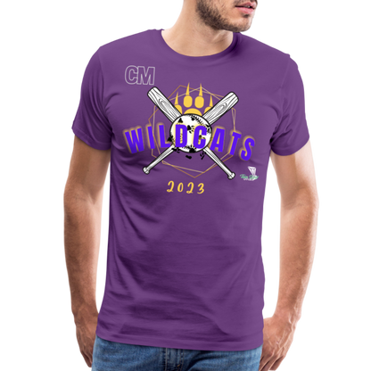 Carrier Mills Wildcats Softball Unisex Premium T-Shirt - purple