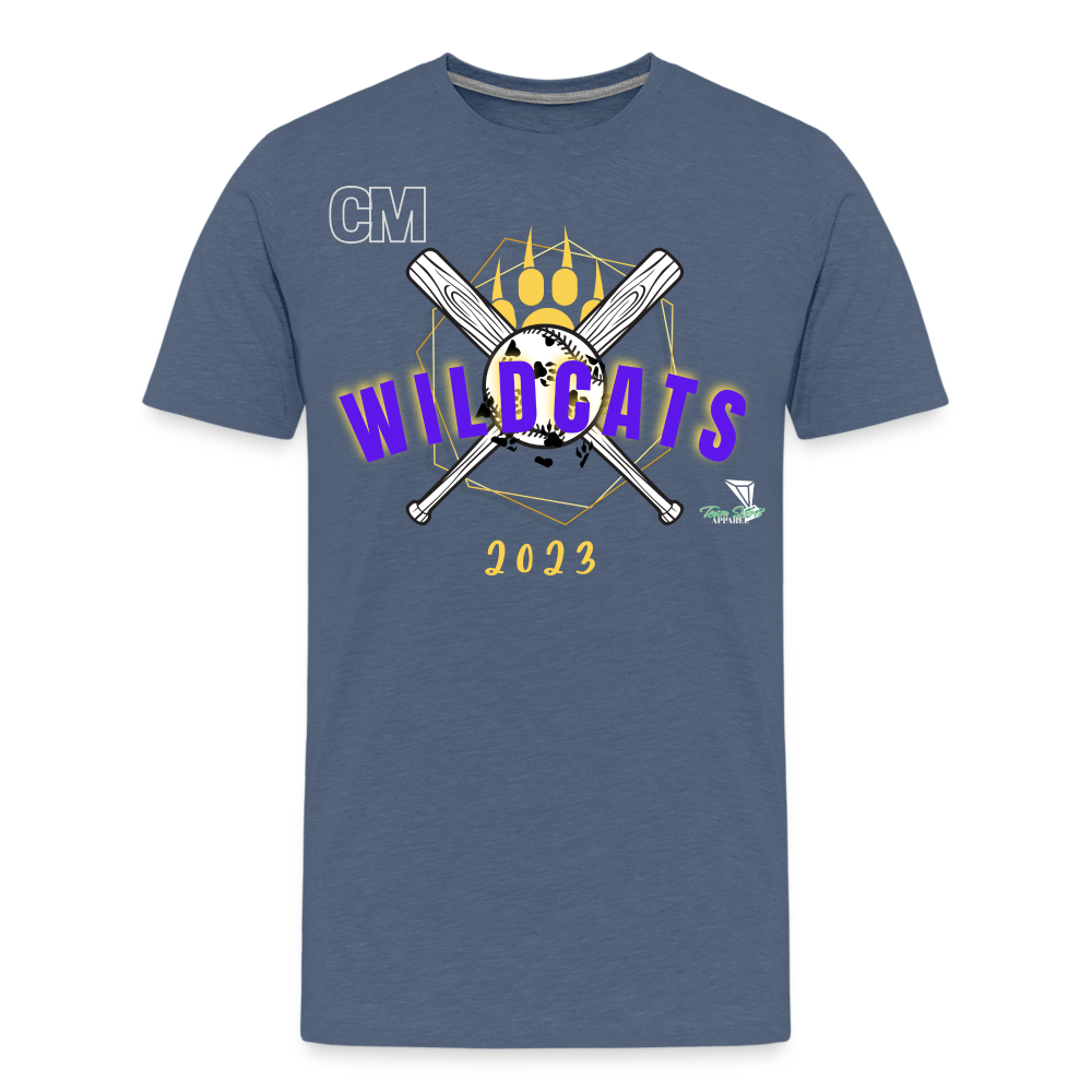 Carrier Mills Wildcats Softball Unisex Premium T-Shirt - heather blue