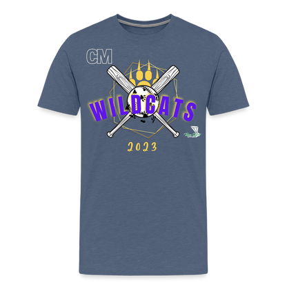 Carrier Mills Wildcats Softball Unisex Premium T-Shirt - heather blue