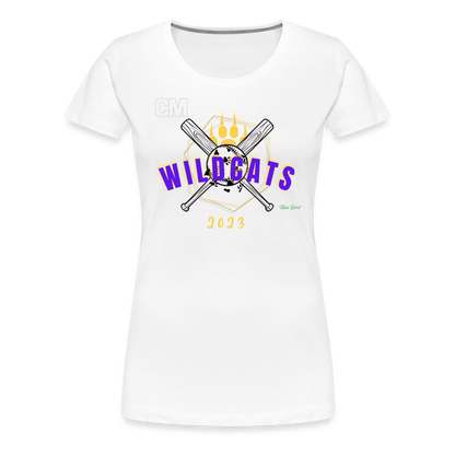 Carrier Mills Wildcats Softball Women’s Premium T-Shirt - white