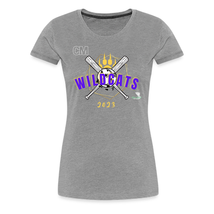 Carrier Mills Wildcats Softball Women’s Premium T-Shirt - heather gray