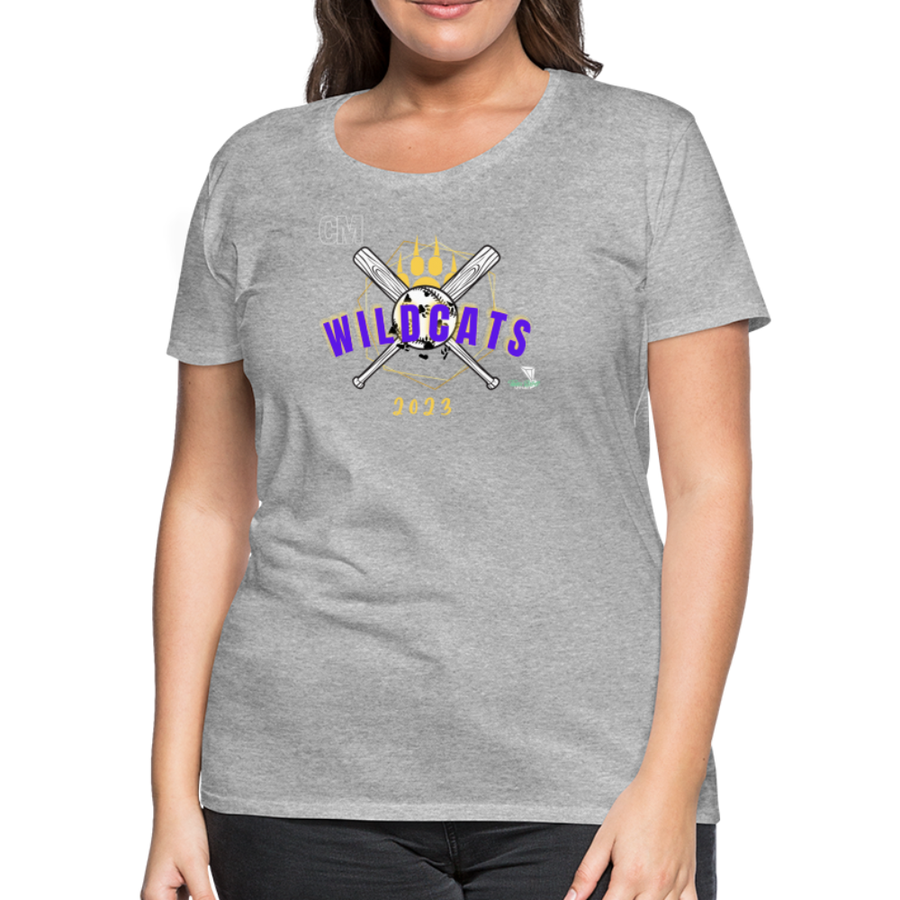 Carrier Mills Wildcats Softball Women’s Premium T-Shirt - heather gray