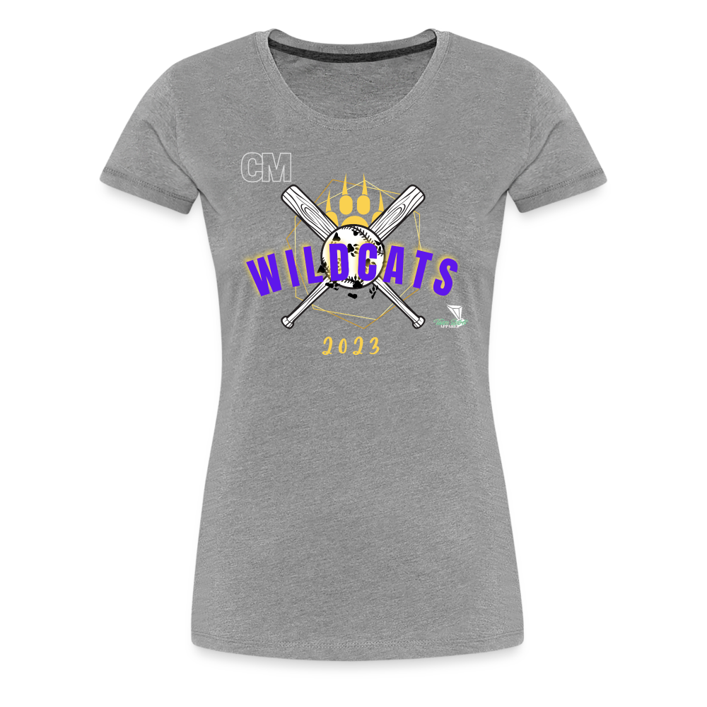 Carrier Mills Wildcats Softball Women’s Premium T-Shirt - heather gray