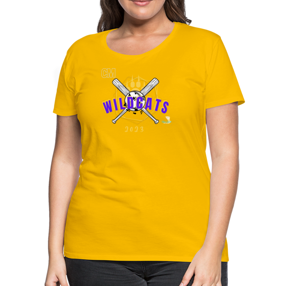 Carrier Mills Wildcats Softball Women’s Premium T-Shirt - sun yellow