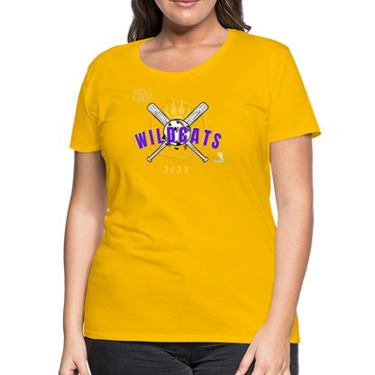 Carrier Mills Wildcats Softball Women’s Premium T-Shirt - sun yellow