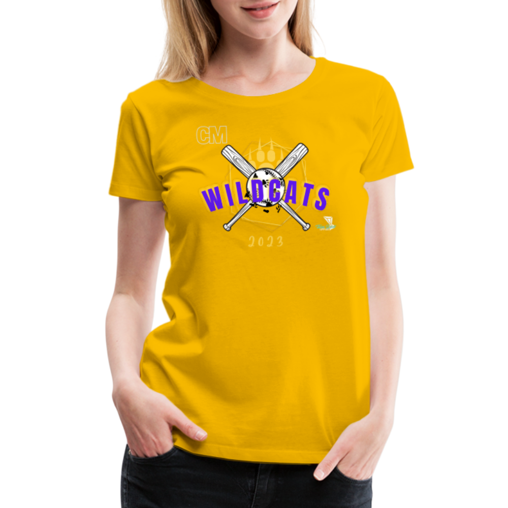 Carrier Mills Wildcats Softball Women’s Premium T-Shirt - sun yellow