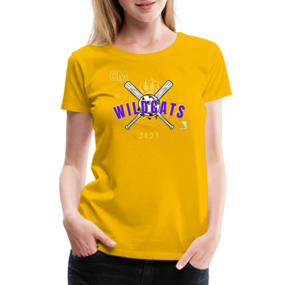 Carrier Mills Wildcats Softball Women’s Premium T-Shirt - sun yellow