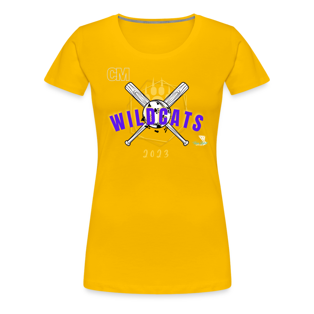 Carrier Mills Wildcats Softball Women’s Premium T-Shirt - sun yellow