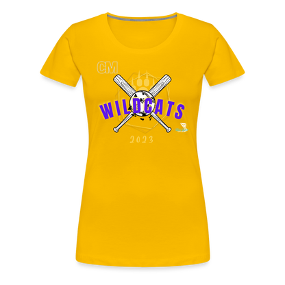 Carrier Mills Wildcats Softball Women’s Premium T-Shirt - sun yellow