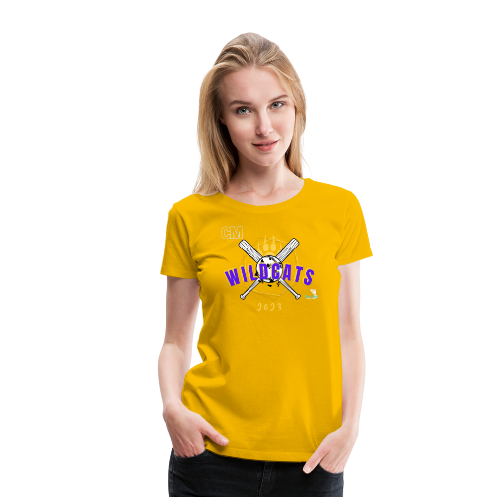 Carrier Mills Wildcats Softball Women’s Premium T-Shirt - sun yellow