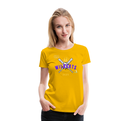 Carrier Mills Wildcats Softball Women’s Premium T-Shirt - sun yellow