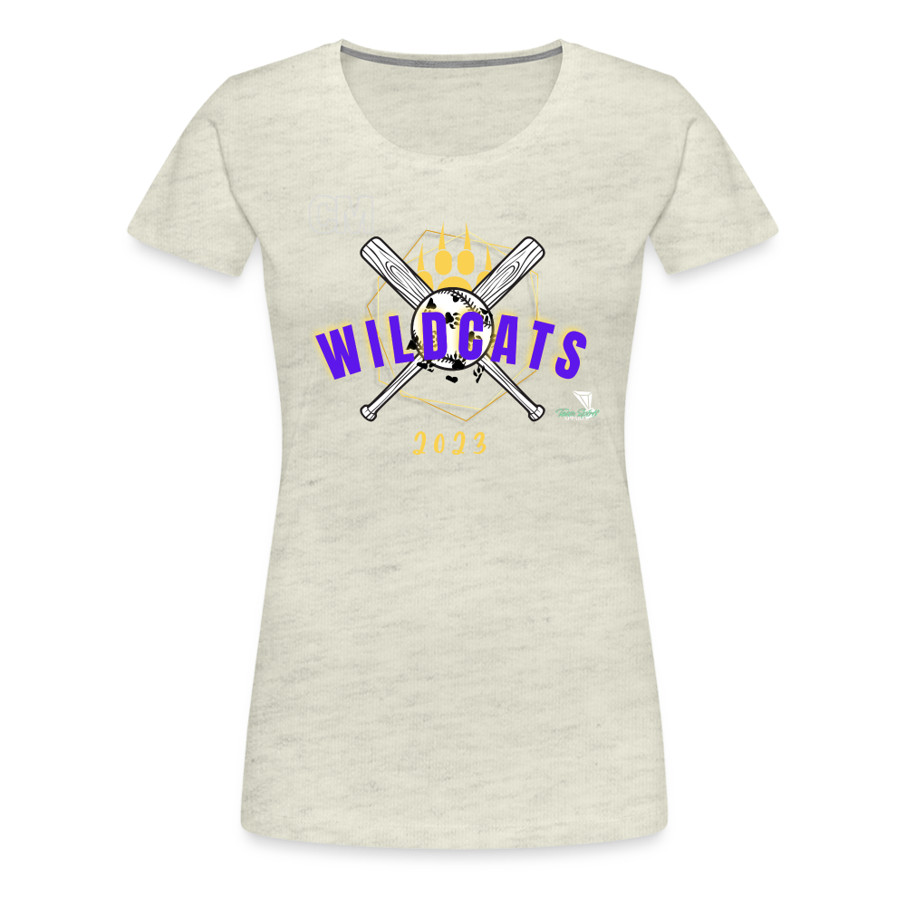 Carrier Mills Wildcats Softball Women’s Premium T-Shirt - heather oatmeal