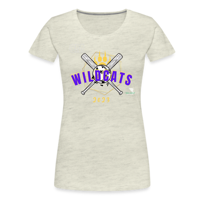 Carrier Mills Wildcats Softball Women’s Premium T-Shirt - heather oatmeal