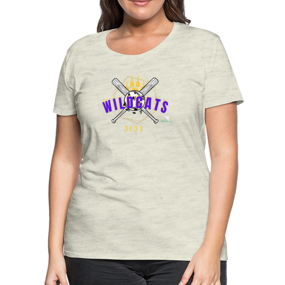 Carrier Mills Wildcats Softball Women’s Premium T-Shirt - heather oatmeal