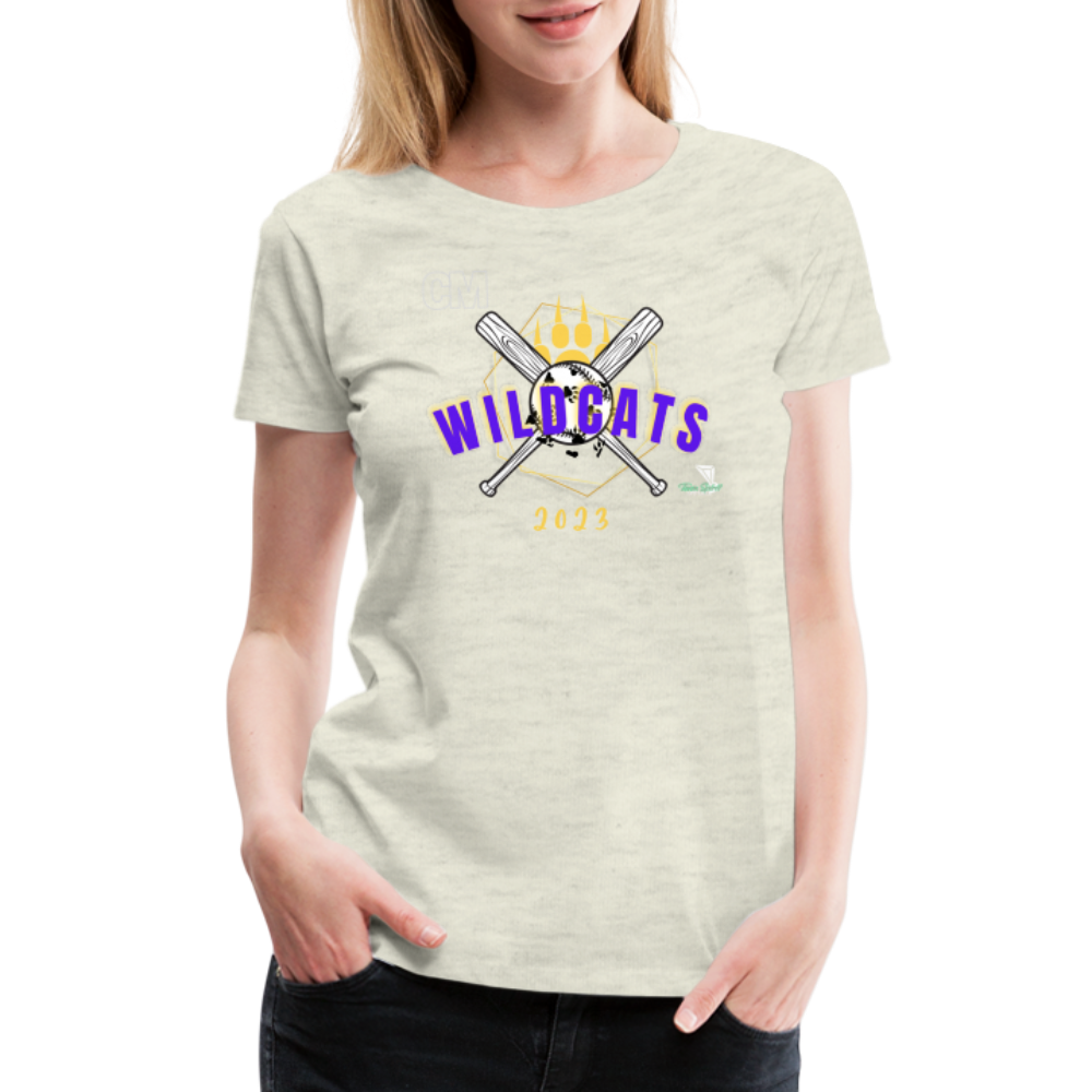 Carrier Mills Wildcats Softball Women’s Premium T-Shirt - heather oatmeal