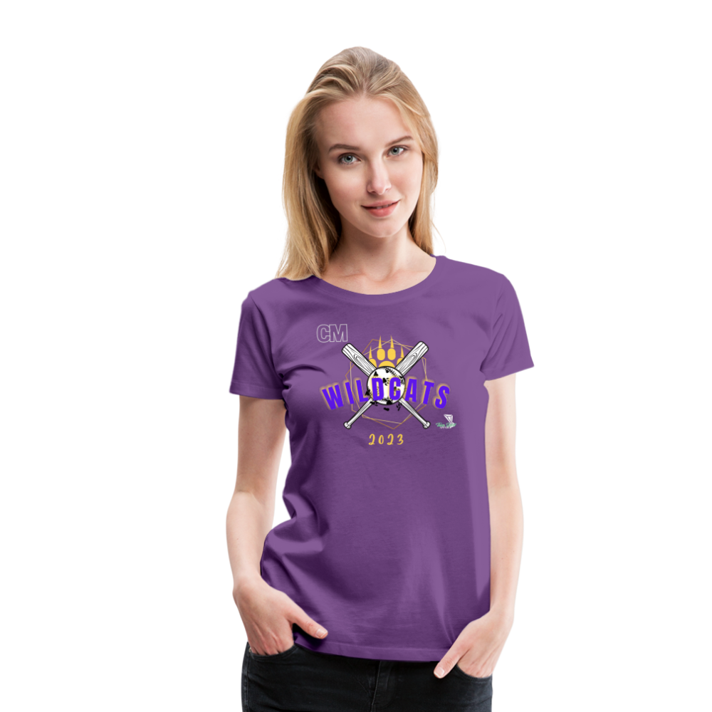 Carrier Mills Wildcats Softball Women’s Premium T-Shirt - purple