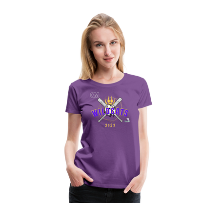 Carrier Mills Wildcats Softball Women’s Premium T-Shirt - purple