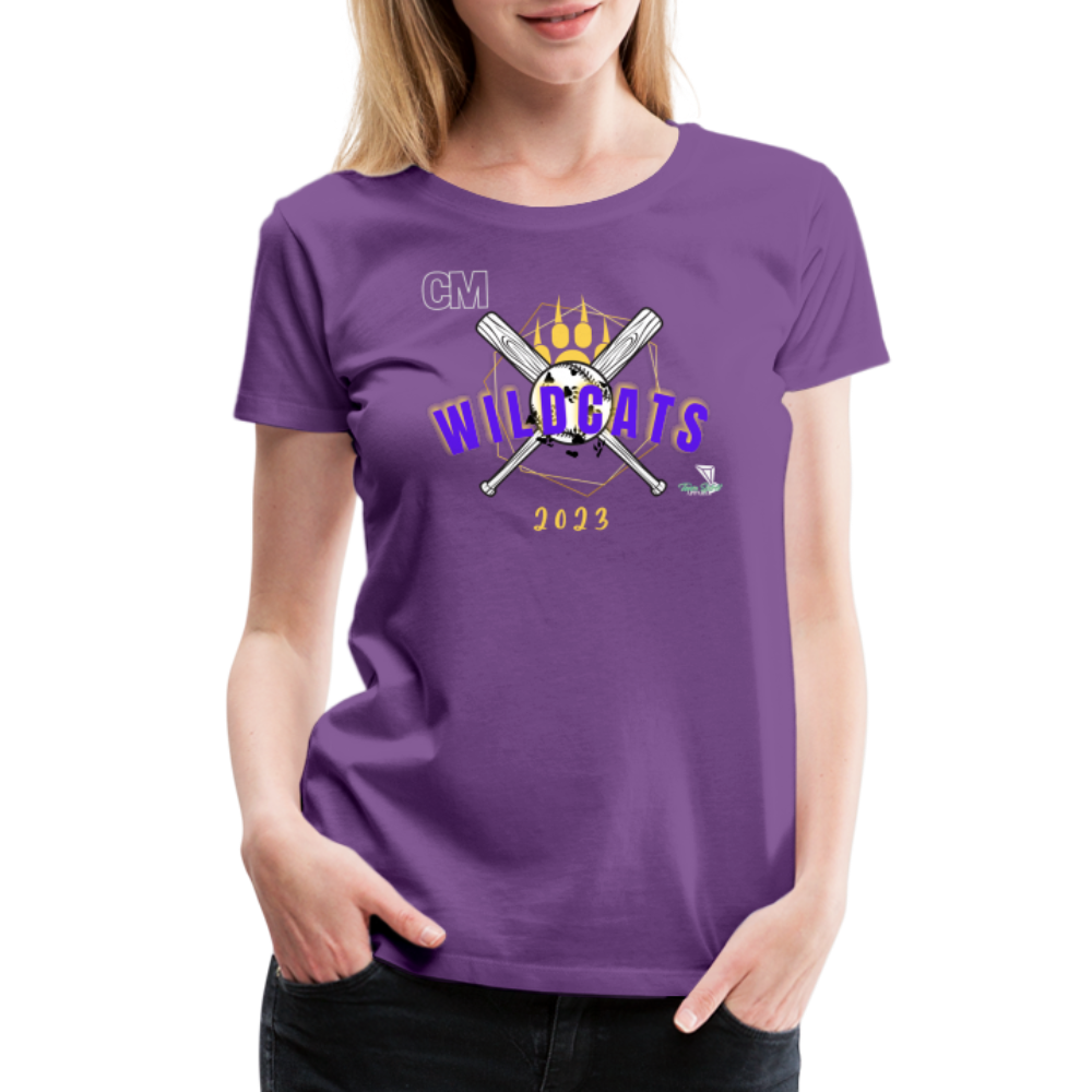 Carrier Mills Wildcats Softball Women’s Premium T-Shirt - purple