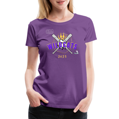 Carrier Mills Wildcats Softball Women’s Premium T-Shirt - purple