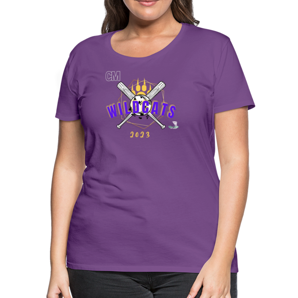 Carrier Mills Wildcats Softball Women’s Premium T-Shirt - purple