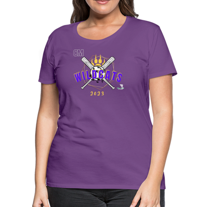 Carrier Mills Wildcats Softball Women’s Premium T-Shirt - purple