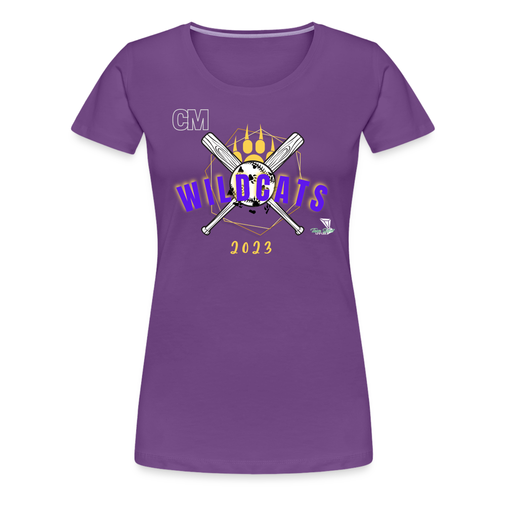 Carrier Mills Wildcats Softball Women’s Premium T-Shirt - purple