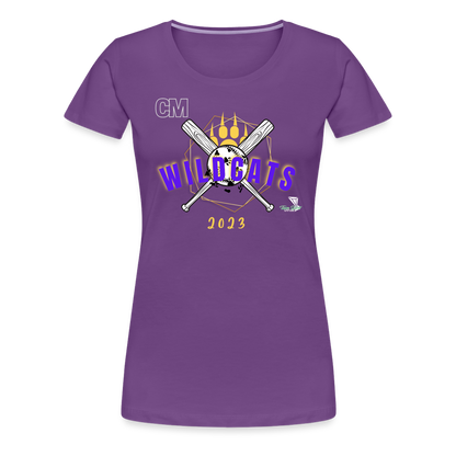 Carrier Mills Wildcats Softball Women’s Premium T-Shirt - purple