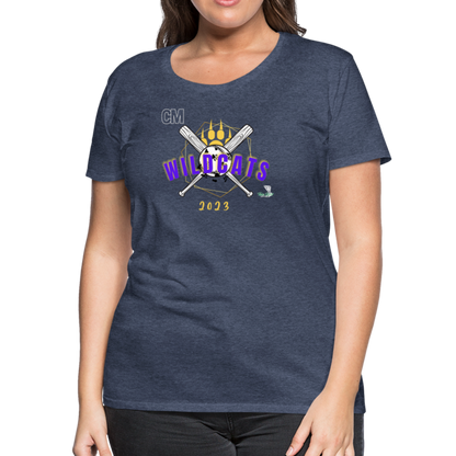 Carrier Mills Wildcats Softball Women’s Premium T-Shirt - heather blue