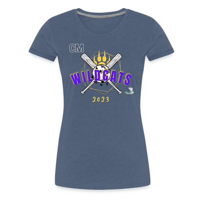 Carrier Mills Wildcats Softball Women’s Premium T-Shirt - heather blue