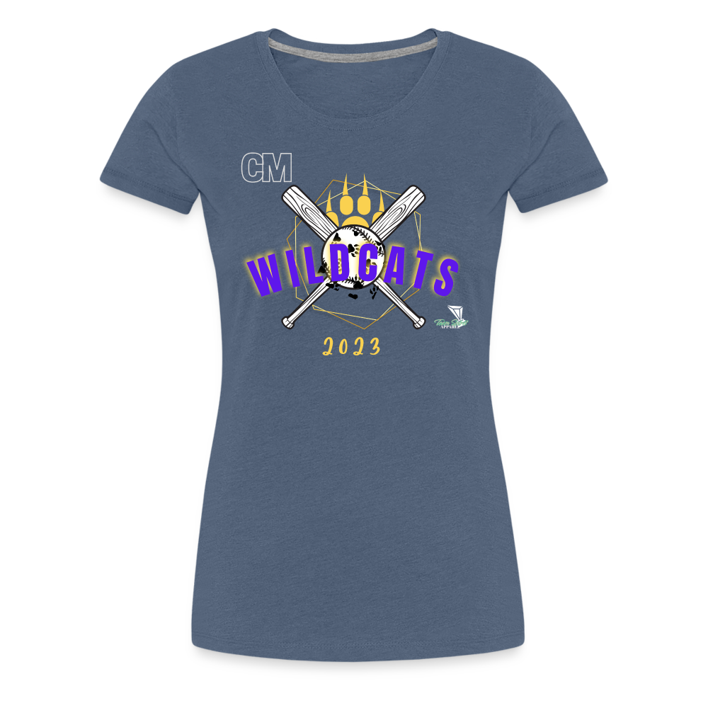 Carrier Mills Wildcats Softball Women’s Premium T-Shirt - heather blue