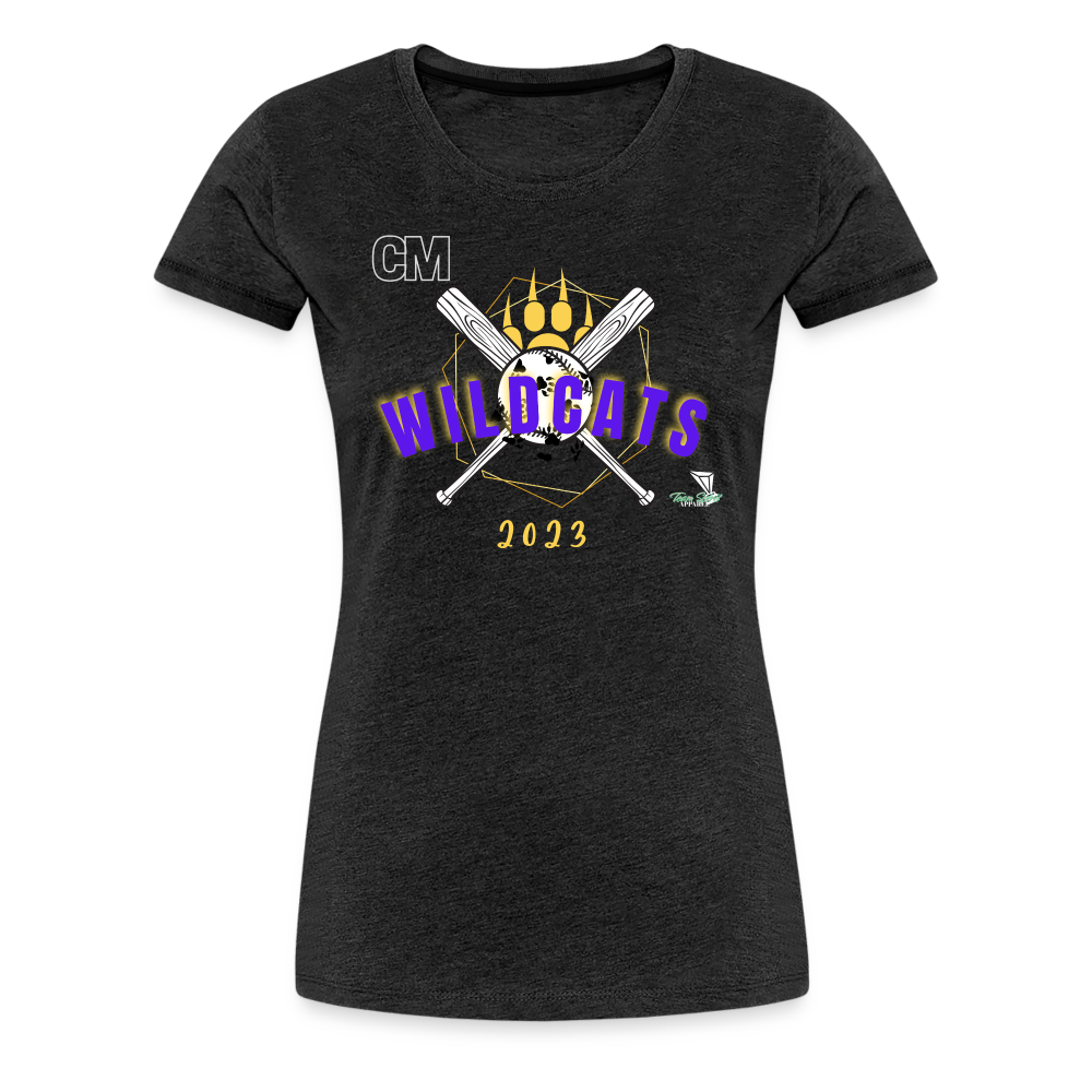 Carrier Mills Wildcats Softball Women’s Premium T-Shirt - charcoal grey